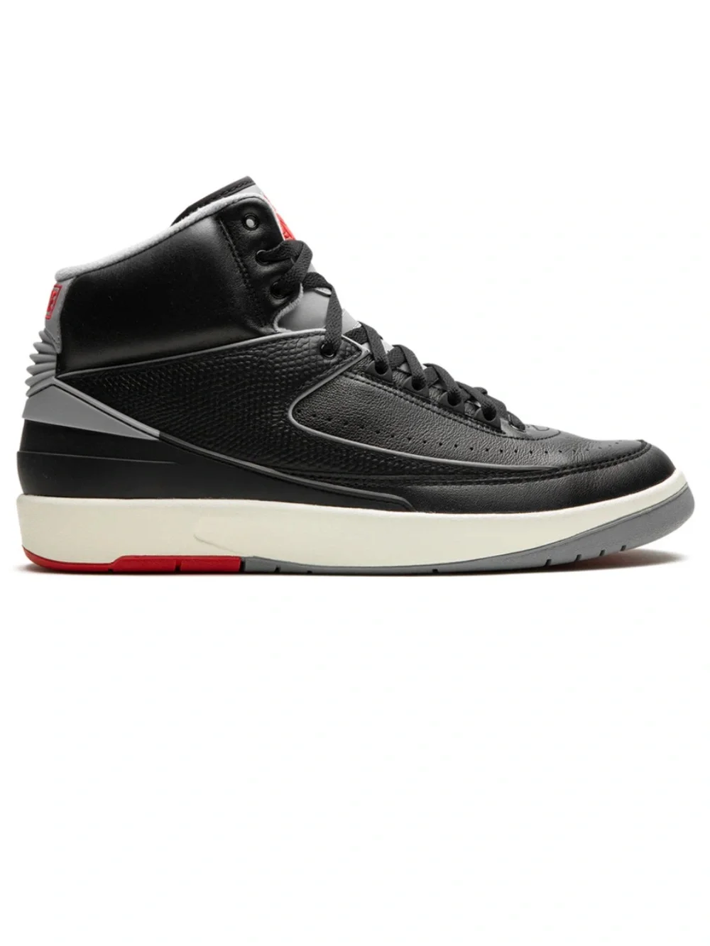 Nike Air Jordan Kids 2 Retro GS Black/Cement Grey/Red DQ8562-001 Sneakers/ 4.5Y